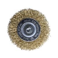 Щетка для дрели плоская  65 мм, 2,5 ", латунированная, волнистая проволока,"MAXIMUM" MX 17832 оптом